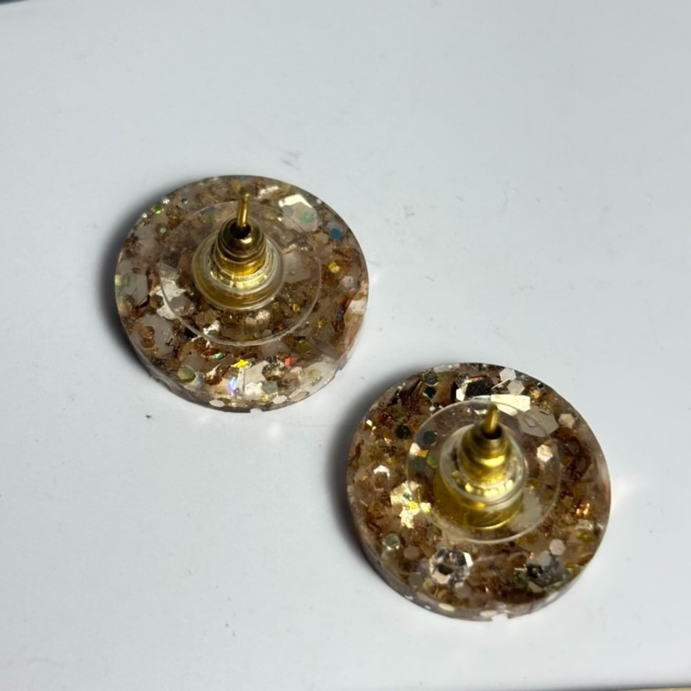Earring Lot Vintage Blue Sparkly Doorknocker Costume Jewelry Acrylic Resin Party - Picture 5 of 8